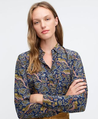 Shirt In Botanical Cheetah Print